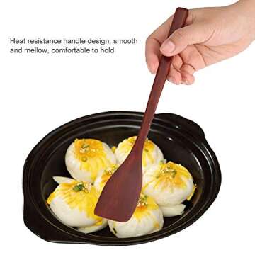 Mini Wooden Spatula 9.7 Inch Nonstick Heat Resistant Cooking Utensil