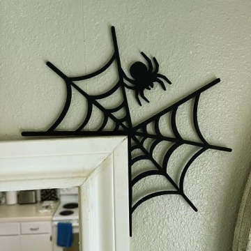 Handcrafted Halloween Spider Web Door Sign for Parties