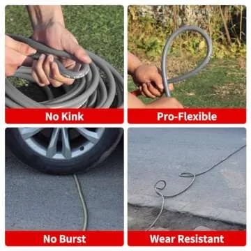 Heliwoo Pressure Washer Hose 100ft 4200PSI with 3/8 Quick Connect, 1/4 Commercial Grade Steel Wire Braided Kink Resistant Power Washer Extension Hose, Flexible Replacement Hose Adapter Set