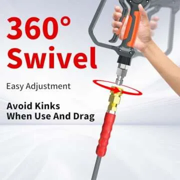 Heliwoo Pressure Washer Hose 100ft 4200PSI with 3/8 Quick Connect, 1/4 Commercial Grade Steel Wire Braided Kink Resistant Power Washer Extension Hose, Flexible Replacement Hose Adapter Set