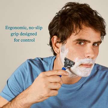 Harry's Shaving Kit for Men - Razor Handle and 3 Razor Blade Refill Cartridges - Ocean Blue