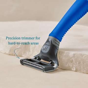 Harry's Shaving Kit for Men - Razor Handle and 3 Razor Blade Refill Cartridges - Ocean Blue