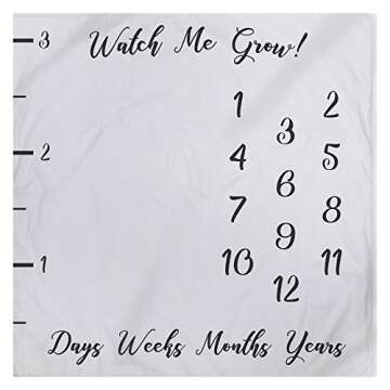 Baby Milestone Blanket Photography Background Prop: Thick Fleece Backdrop for Infants & Toddlers