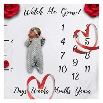 Baby Milestone Blanket Photography Background Prop: Thick Fleece Backdrop for Infants & Toddlers