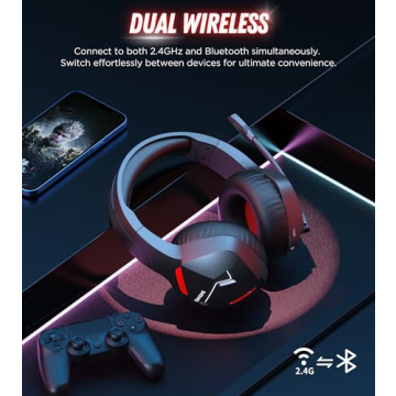 BINNUNE Wireless Gaming Headset for PS5 PC