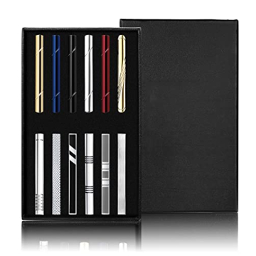 Jstyle 12 Pcs Tie Clips for Men Classic Tie Bar Clip Set for Regular Ties Necktie Tie Bar Pinch Clip...