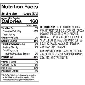 Vega Protein & Energy, Classic Chocolate, Plant Based Coffee Protein Powder - Vegan Protein Powder, ...