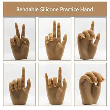 Silicone Practice Hand for Acrylic Nails - Female Nail Trainning Practice Hand, Flexible Bendable False Fake Nail Hand Mannequin Life Size Hand for Nails Practice Hand with Soft Touch