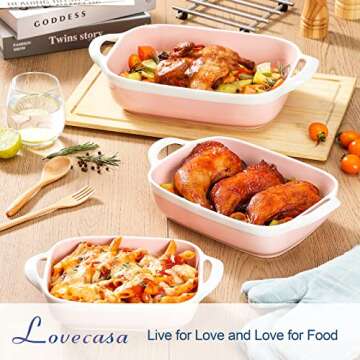 Elevate Your Cooking: LOVECASA Casserole Dish Set of 3 - Stylish and Versatile Baking Solutions