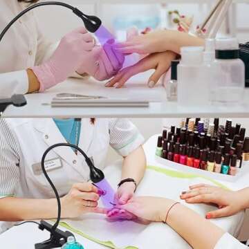mlogiroa UV Light for Gel Nails, 3W Gel Nail Lamp, Mini Led Nail Polish Light with Gooseneck, Portab...