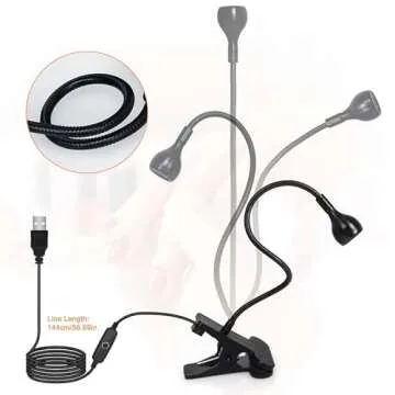 mlogiroa UV Light for Gel Nails, 3W Gel Nail Lamp, Mini Led Nail Polish Light with Gooseneck, Portable Clamp UV Light with USB Charge Lamp for Nail Salon