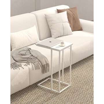 Innerjoin C Shaped End Table for Small Spaces
