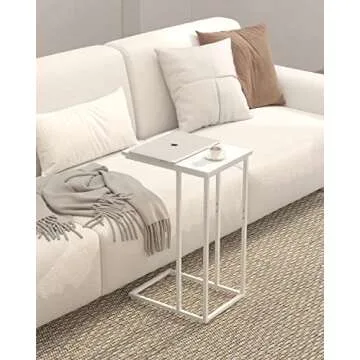 Innerjoin C Shaped End Table for Small Spaces
