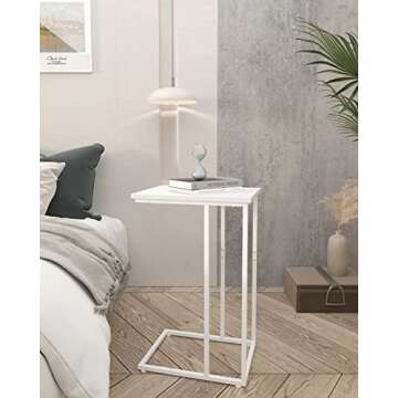 Innerjoin C Shaped End Table for Small Spaces