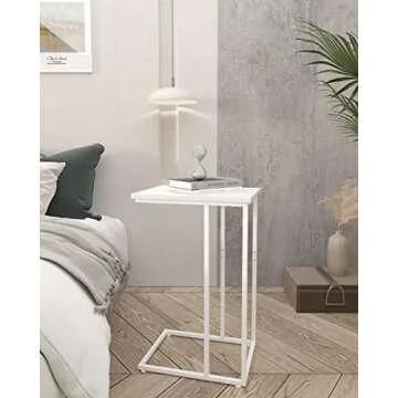 Innerjoin C Shaped End Table for Small Spaces