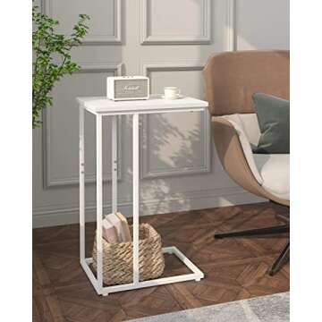 Innerjoin C Shaped End Table for Small Spaces