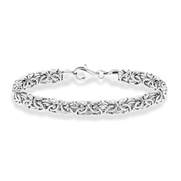 Miabella 925 Sterling Silver Byzantine Bracelet for Women