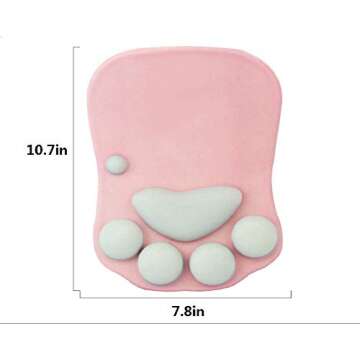 WESAPPINC Cat Paw Mouse Pad with Wrist Support Cushion Soft Silicone Wrist Rests Ergonomic Cute Mousepad