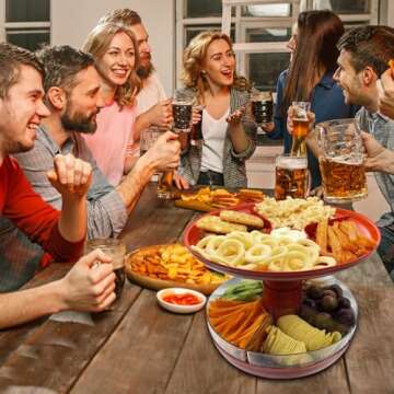 ARMOPIL 11-inch Rotating Serving Tray - 5 Compartment with Lid