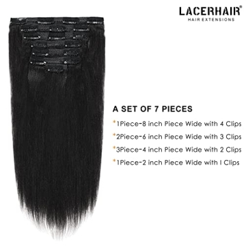 Lacer Remy Yaki Clip in Hair Extensions for Natural Looks