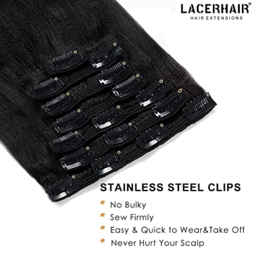 Lacer Remy Yaki Clip in Hair Extensions for Natural Looks