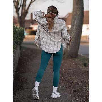 OQQ Workout Outfit for Women 2 Piece Seamless Acid Wash High Waist Leggings With Sports Bra Yoga Set Darkgreen