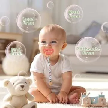 Stylish Handmade Pacifier Clip for Boys and Girls in Misty Rose