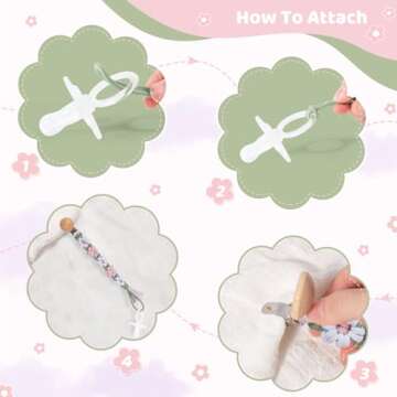 Stylish Handmade Pacifier Clip for Boys and Girls in Misty Rose