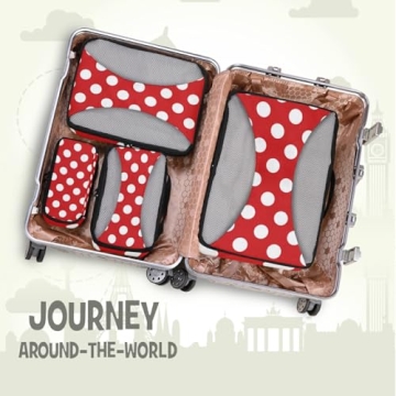 4 Set Polka Dot Packing Cubes for Organized Travel