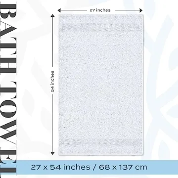 White Classic Luxury Bath Towels Set of 4 - Ultra Soft 700 GSM