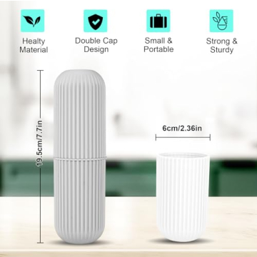 UCEC Travel Toothbrush Holder - Portable Dual Pack Cases