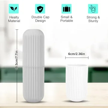 UCEC Travel Toothbrush Holder - Portable Dual Pack Cases