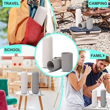 UCEC Travel Toothbrush Holder - Portable Dual Pack Cases