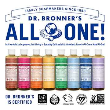 Dr. Bronner's - Pure-Castile Liquid Soap (Citrus, 8 ounce) - Made with Organic Oils, 18-in-1 Uses: Face, Body, Hair, Laundry, Pets and Dishes, Concentrated, Vegan, Non-GMO
