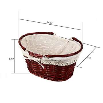 KINJOEK Wicker Woven Natural Willow Storage Basket