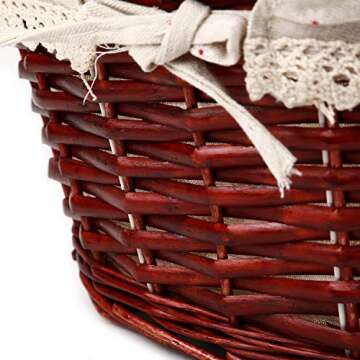 KINJOEK Wicker Woven Natural Willow Storage Basket