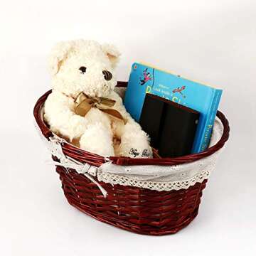 KINJOEK Wicker Woven Natural Willow Storage Basket