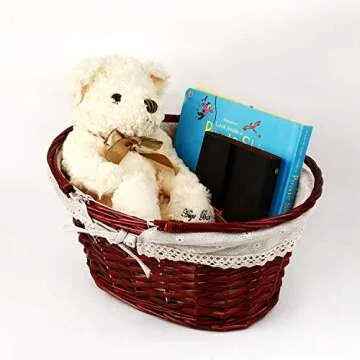 KINJOEK Wicker Woven Natural Willow Storage Basket