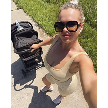 OQQ Women's 3 Piece Ribbed Seamless Yoga Tank Tops