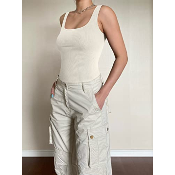 OQQ Women's 3 Piece Ribbed Seamless Yoga Tank Tops