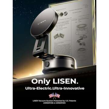 LISEN Portable Vacuum Magnetic Phone Holder Stand for iPhone