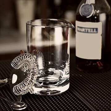 LUXU Cocktail Mixing Glass - Handblown, Clear, Durable