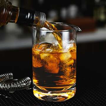 LUXU Cocktail Mixing Glass - Handblown, Clear, Durable