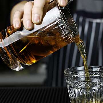 LUXU Cocktail Mixing Glass - Handblown, Clear, Durable