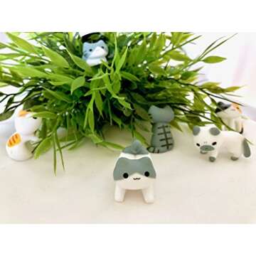Neko 6pcs Miniature Home Fairy Garden Cats - Micro Kitty Landscape Ornament Decorations – Cute Luc...