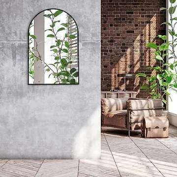 Americanflat 20x30 Arched Mirror - Large Hanging Mirror with Aluminum Frame - Modern Mirror for Bathroom, Bedroom, Living Room - Mirrors for Wall Display and Home Decor - Black