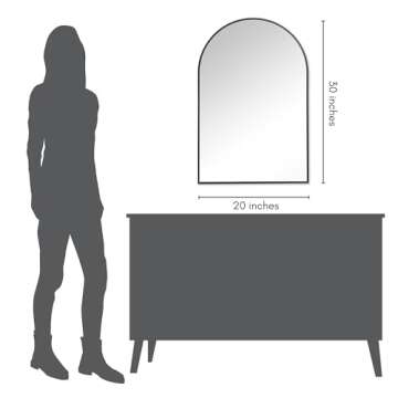 Americanflat 20x30 Arched Mirror - Large Hanging Mirror with Aluminum Frame - Modern Mirror for Bathroom, Bedroom, Living Room - Mirrors for Wall Display and Home Decor - Black