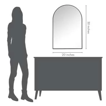 Americanflat 20x30 Arched Mirror - Large Hanging Mirror with Aluminum Frame - Modern Mirror for Bathroom, Bedroom, Living Room - Mirrors for Wall Display and Home Decor - Black