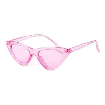 Trendy Cat Eye Sunglasses with Glittery Hot Pink Frame
