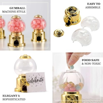 Gold Mini Favor Candy Dispenser - 6 Pack for All Events